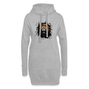 Masses de Lion Head Lion - Sweat-shirt à capuche long Femme - gris chiné - Devant