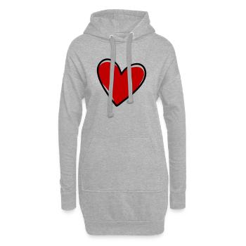 Herzen Liebe Symbol - Hoodie-Kleid - Grau meliert - Vorne