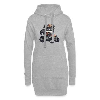 Éleveur de tracteurs moufettes - Sweat-shirt à capuche long Femme - gris chiné - Devant