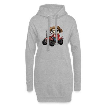 Fermier de tracteurs suricates - Sweat-shirt à capuche long Femme - gris chiné - Devant