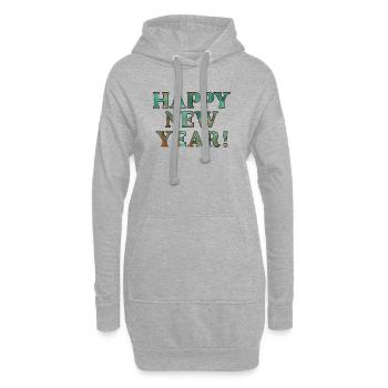 Bonne année - Sweat-shirt à capuche long Femme - gris chiné - Devant