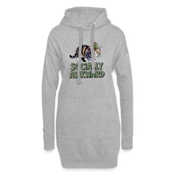 Katzencactus Sozial unbeholfen - Hoodie-Kleid - Grau meliert - Vorne