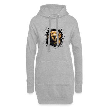 Visage de pop art de Golden Retriever - Sweat-shirt à capuche long Femme - gris chiné - Devant