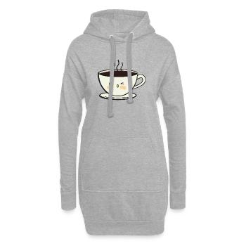 Lächeln Kaffeetasse - Hoodie-Kleid - Grau meliert - Vorne