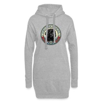 Portugiesischer Wasserhund - Portie - Hoodie-Kleid - Grau meliert - Vorne