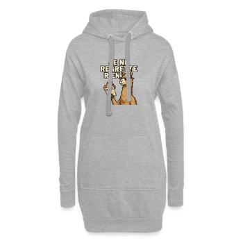 Rebellischer Lama Ich bereue nichts. - Hoodie-Kleid - Grau meliert - Vorne