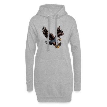Majestätisches Adler-Maskottchen in Rüstung - Hoodie-Kleid - Grau meliert - Vorne