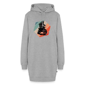 Un motif réservé au motocross - Sweat-shirt à capuche long Femme - gris chiné - Devant