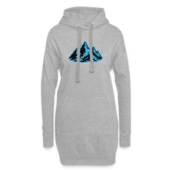 Berge Gipfel Symbol - Hoodie-Kleid - Grau meliert - Vorne