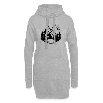 Berge Landschaft Wald Natur - Hoodie-Kleid - Grau meliert - Vorne