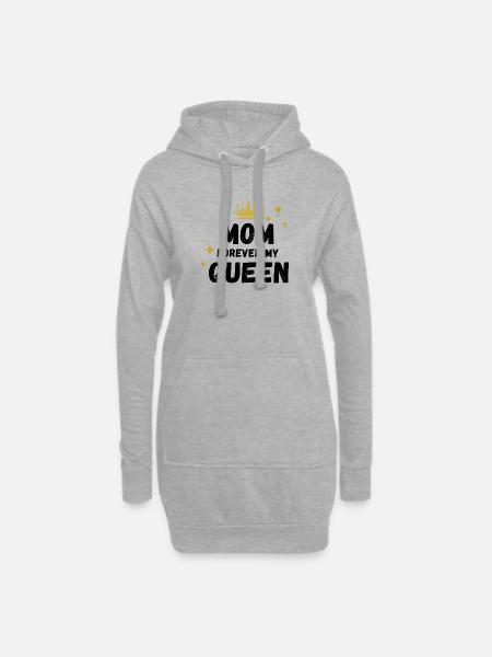 Mom forever my queen - Hoodie Dress - heather grey