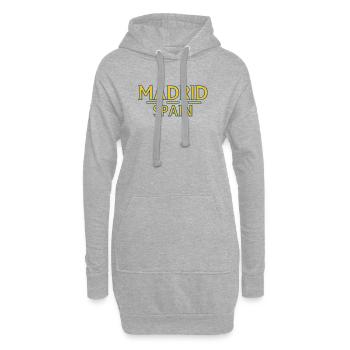 Madrid – Espagne - Sweat-shirt à capuche long Femme - gris chiné - Devant