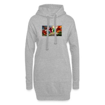 Gummibärchen-Abenteuer im Frühlingslicht - Hoodie-Kleid - Grau meliert - Vorne
