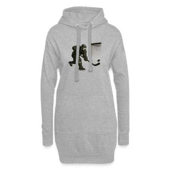 Illustration de plongeon du gardien de but - Sweat-shirt à capuche long Femme - gris chiné - Devant