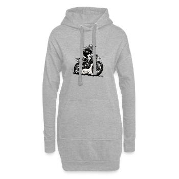 Motocross Fahrer Illustration in Action - Hoodie-Kleid - Grau meliert - Vorne