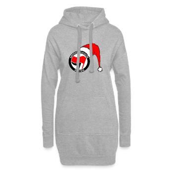 Antifa Noël - Père Noël - Noël - Sweat-shirt à capuche long Femme - gris chiné - Devant