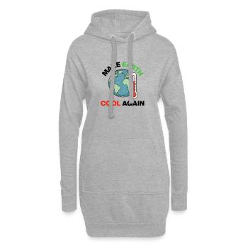 Make Earth Cool Again – Act Now - Hoodie-Kleid - Grau meliert - Vorne