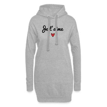 LIEBE. ICH LIEBE DICH. HERZ. ALLES GUTE ZUM GEBURTSTAG. - Hoodie-Kleid - Grau meliert - Vorne