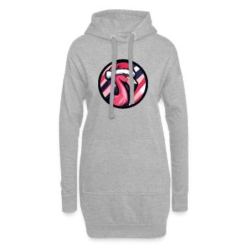 Design de Noël du Père Noël Flamant rose - Sweat-shirt à capuche long Femme - gris chiné - Devant