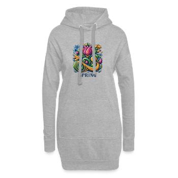 Frühling Logo - Hoodie-Kleid - Grau meliert - Vorne