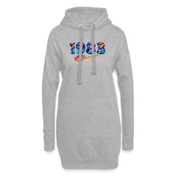 Jahrgang 1983 – Retro Joystick – Cool Oldschool - Hoodie-Kleid - Grau meliert - Vorne