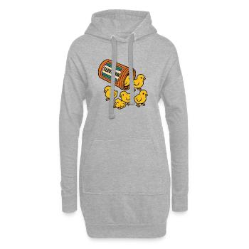 Serotonin-Kükenparade - Hoodie-Kleid - Grau meliert - Vorne