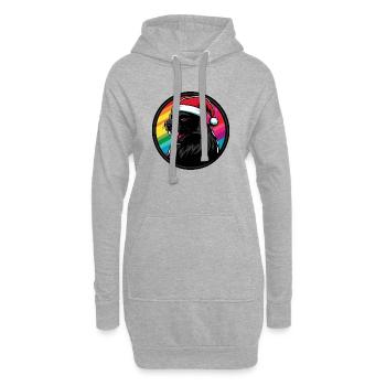 Panther Santa im Regenbogen - Hoodie-Kleid - Grau meliert - Vorne