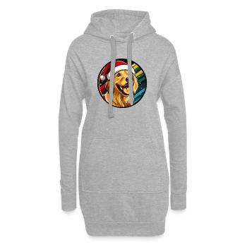 Weihnachts Retriever Kreis - Hoodie-Kleid - Grau meliert - Vorne
