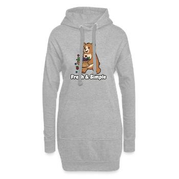 Illustration de l’ours panier aux baies - Sweat-shirt à capuche long Femme - gris chiné - Devant