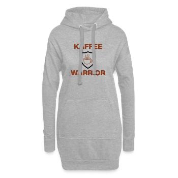 Kaffee Warrior – ohne Bohne kein Kampf - Hoodie-Kleid - Grau meliert - Vorne