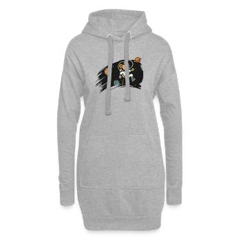 Astronaut Maus im All – niedliche Illustration - Hoodie-Kleid - Grau meliert - Vorne