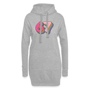 67 - T-shirt Funny Six Seven - Sweat-shirt à capuche long Femme - gris chiné - Devant