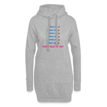 Multi-Sense Humor Saying - Hoodie Dress - heather grey - Front