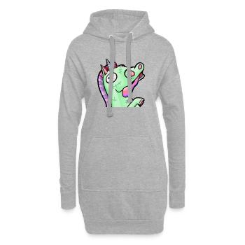Licorne zombie Pastel Déjantée - Sweat-shirt à capuche long Femme - gris chiné - Devant