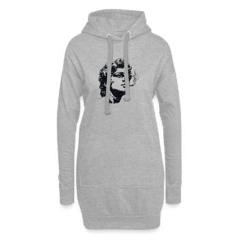 Statue ancienne fumant une cigarette – Art sombre - Sweat-shirt à capuche long Femme - gris chiné - Devant