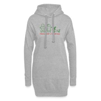 Noël – Famille en pain d’épices avec teckel (vert) - Sweat-shirt à capuche long Femme - gris chiné - Devant
