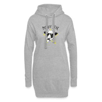 Moovie Star Wortspiel Kuh Illustration - Hoodie-Kleid - Grau meliert - Vorne