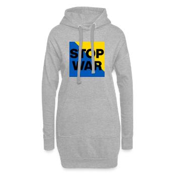 Stop War – Peace Now, Frieden in der Ukraine - Hoodie-Kleid - Grau meliert - Vorne