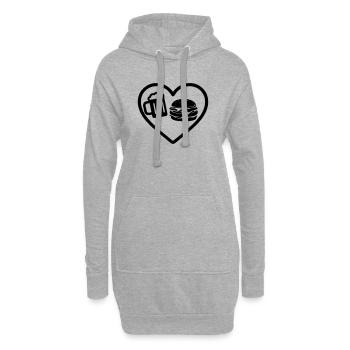Heart Burger Bier - Hoodie-Kleid - Grau meliert - Vorne