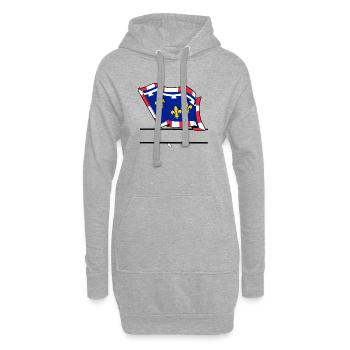 Espace d’écriture Centre-Val de Loire - Sweat-shirt à capuche long Femme - gris chiné - Devant
