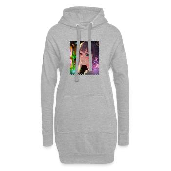 Magische Neontraumheldin - Hoodie-Kleid - Grau meliert - Vorne