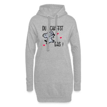 Prüfungen Arbeit - Du schaffst das - Hoodie-Kleid - Grau meliert - Vorne
