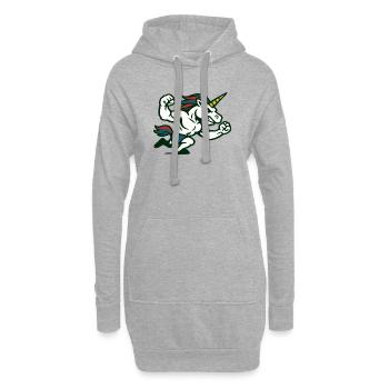 Power Unicorn Running Strong Fantasy Illustration - Hoodie-Kleid - Grau meliert - Vorne