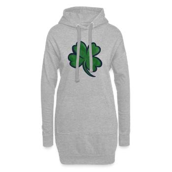 Aquarell-Kleeblatt-Druck - Hoodie-Kleid - Grau meliert - Vorne