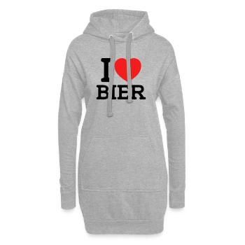 I love Bier (Farben änderbar) - Hoodie-Kleid - Grau meliert - Vorne