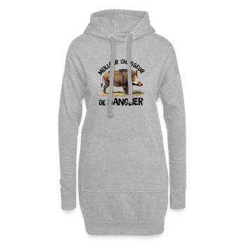Bester Wildschweinjäger - Hoodie-Kleid - Grau meliert - Vorne