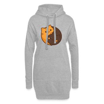 Kuschelkatzen Duo Umarmung Jing Jang - Hoodie-Kleid - Grau meliert - Vorne