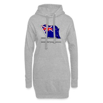 Nouvelle-Zélande – Espace textuel - Sweat-shirt à capuche long Femme - gris chiné - Devant