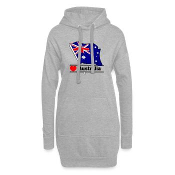 Drapeau australien Heartbeat - Sweat-shirt à capuche long Femme - gris chiné - Devant