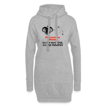 Le signe du zodiaque Bélier a des principes, date de naissance - Sweat-shirt à capuche long Femme - gris chiné - Devant